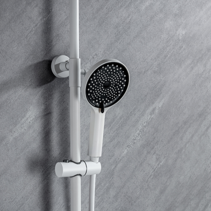 Thermostatic built-in rain shower set – Violetta – Digital Display – White