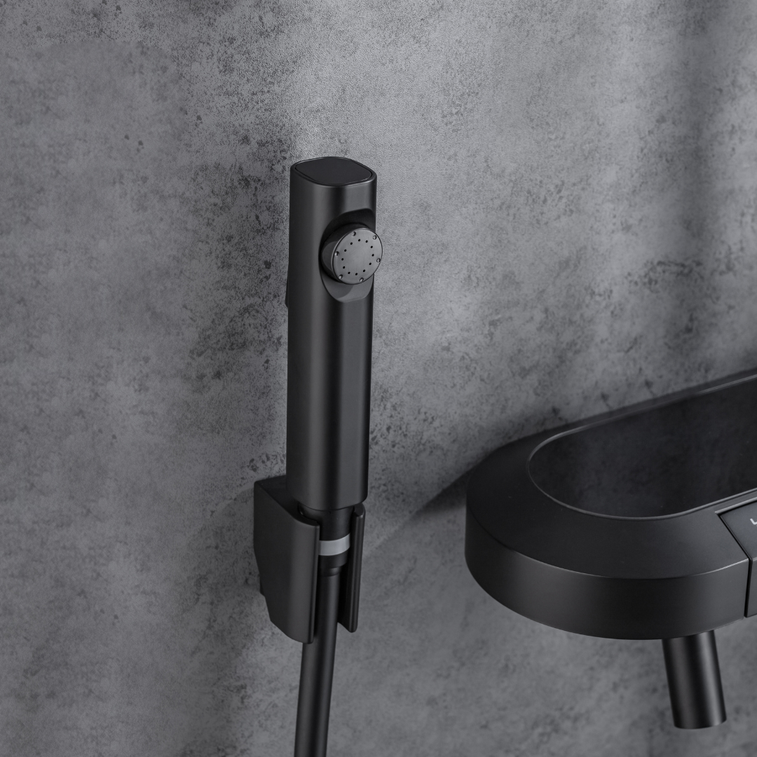 Construction Rain Shower Set – Fabiano – Digital Display – Matt black
