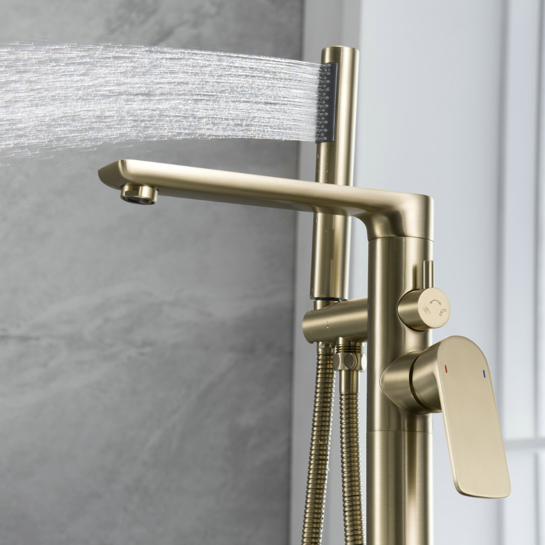 Freestanding bath faucet Emilia - Brushed gold