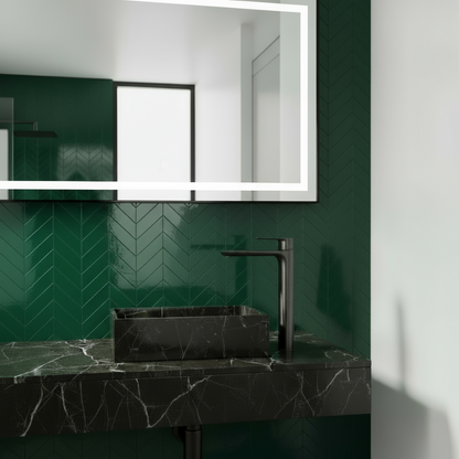 Freestanding Bath Faucet Lisandro – Waterfall Spout – Brushed nickel