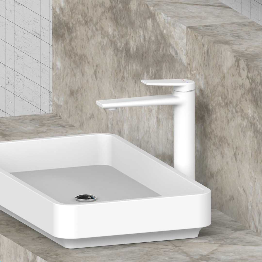 Freestanding Bath Faucet Lisandro – Waterfall Spout – Brushed nickel