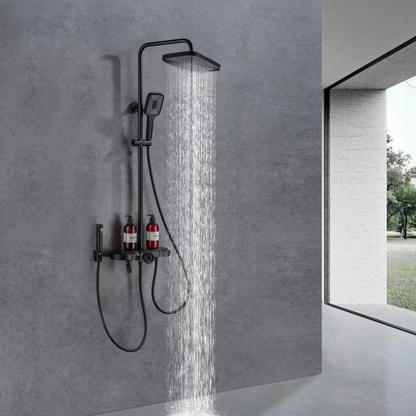 Construction Rain Shower Set – Fabiano – Digital Display – Matt black