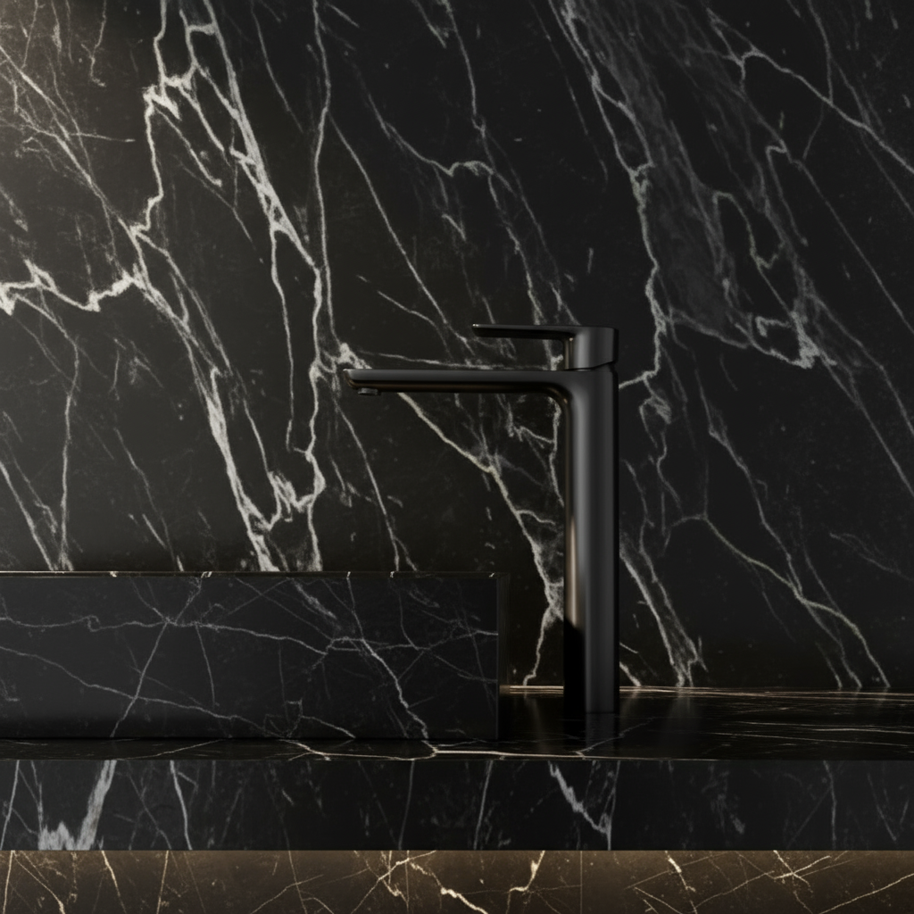 Freestanding Bath Faucet Lisandro – Waterfall Spout – Brushed nickel