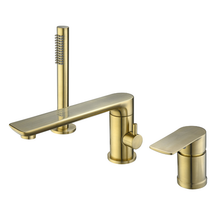 Freestanding Bath Faucet Lisandro – Waterfall Spout – Brushed nickel