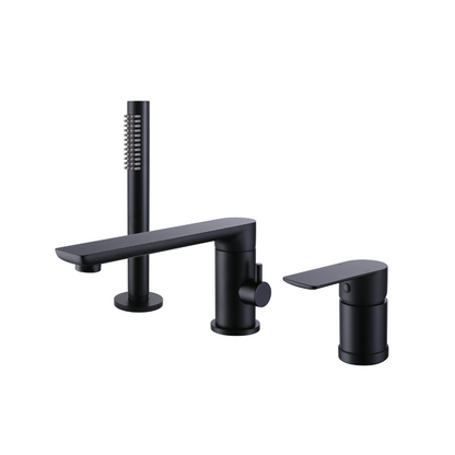 Freestanding Bath Faucet Lisandro – Waterfall Spout – Brushed nickel