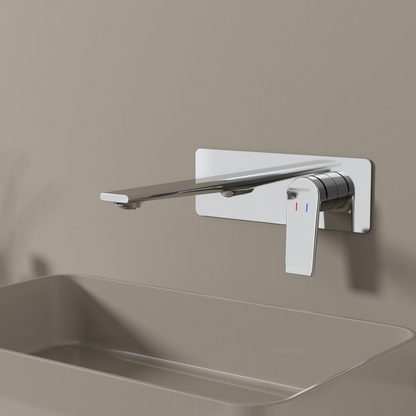 Freestanding Bath Faucet Lisandro – Waterfall Spout – Brushed nickel