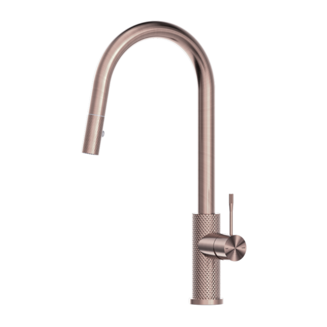 Keukenkraan Valencia – Uittrekbaar met sprayfunctie – Brushed bronze