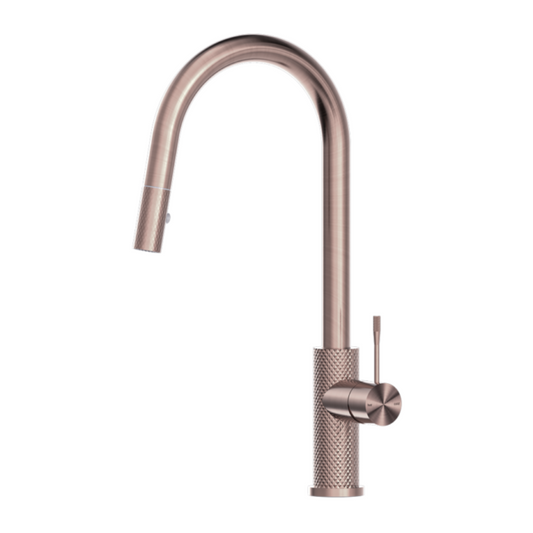 Keukenkraan Valencia – Uittrekbaar met sprayfunctie – Brushed bronze