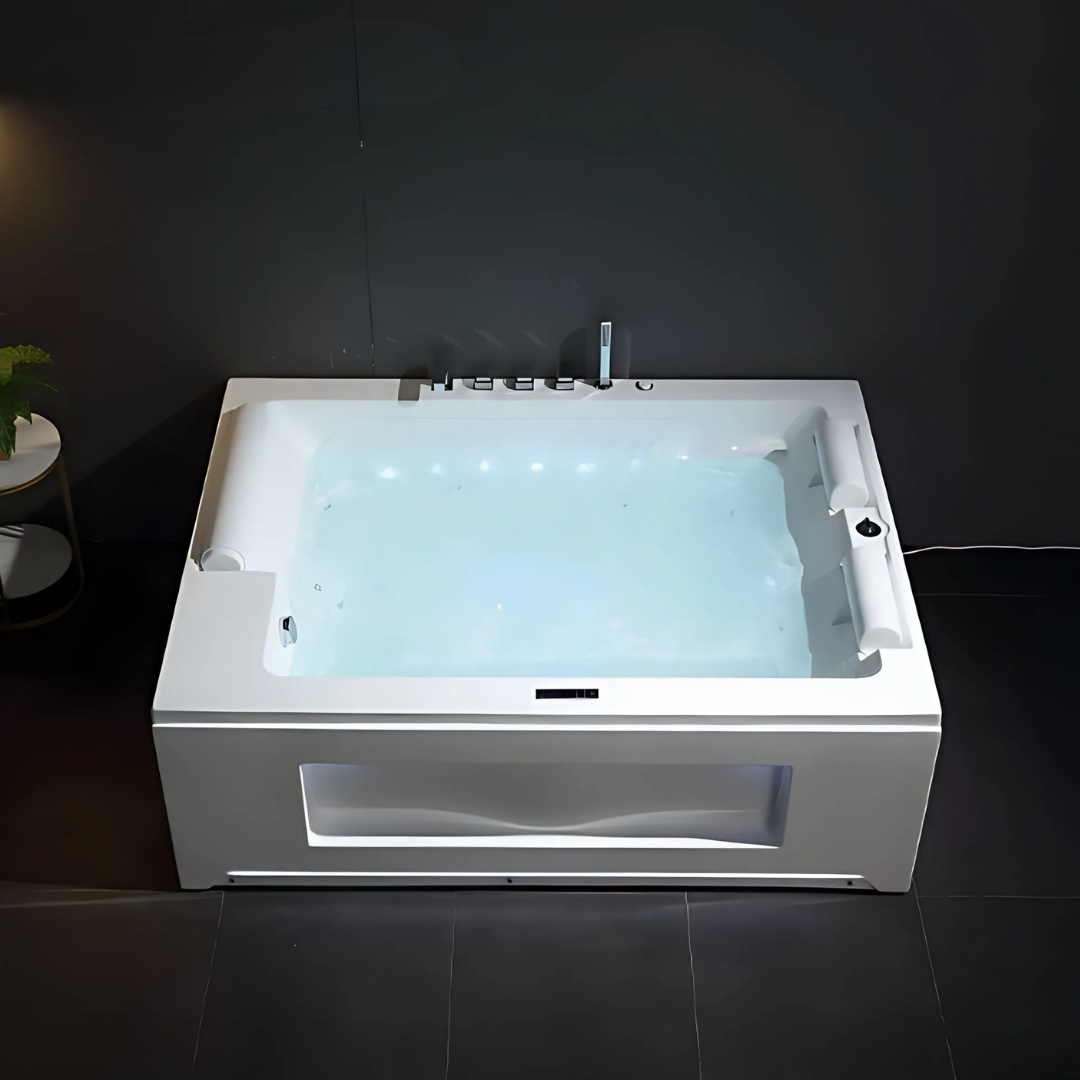 Opbygging Massasje bad – Valencia – Glans Hvit – 190x142x65 cm