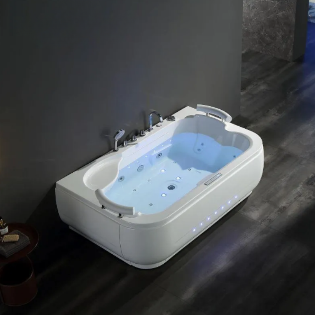 Opbygging Massasje bad – Verona – Glans Hvit – 180x113x68 cm
