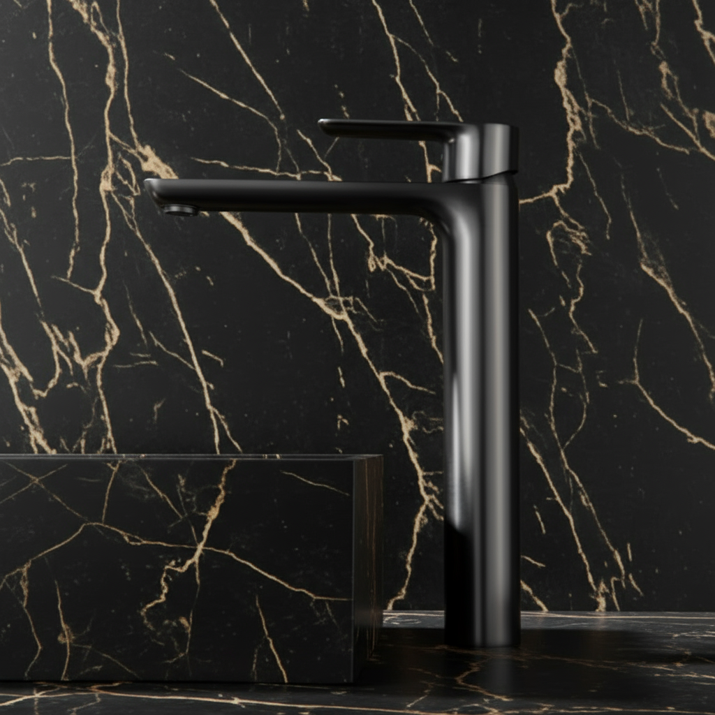 Freestanding Bath Faucet Lisandro – Waterfall Spout – Brushed nickel