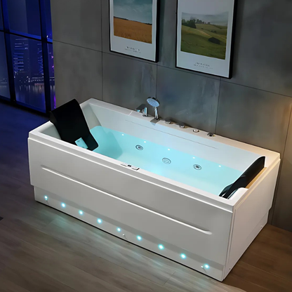 Opbygging Massasje bad – Denver – Glans Hvit – 170x85x68 cm