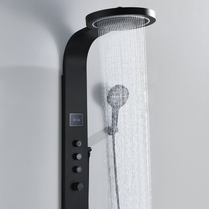 Freestanding Bath Faucet Lisandro – Waterfall Spout – Brushed nickel