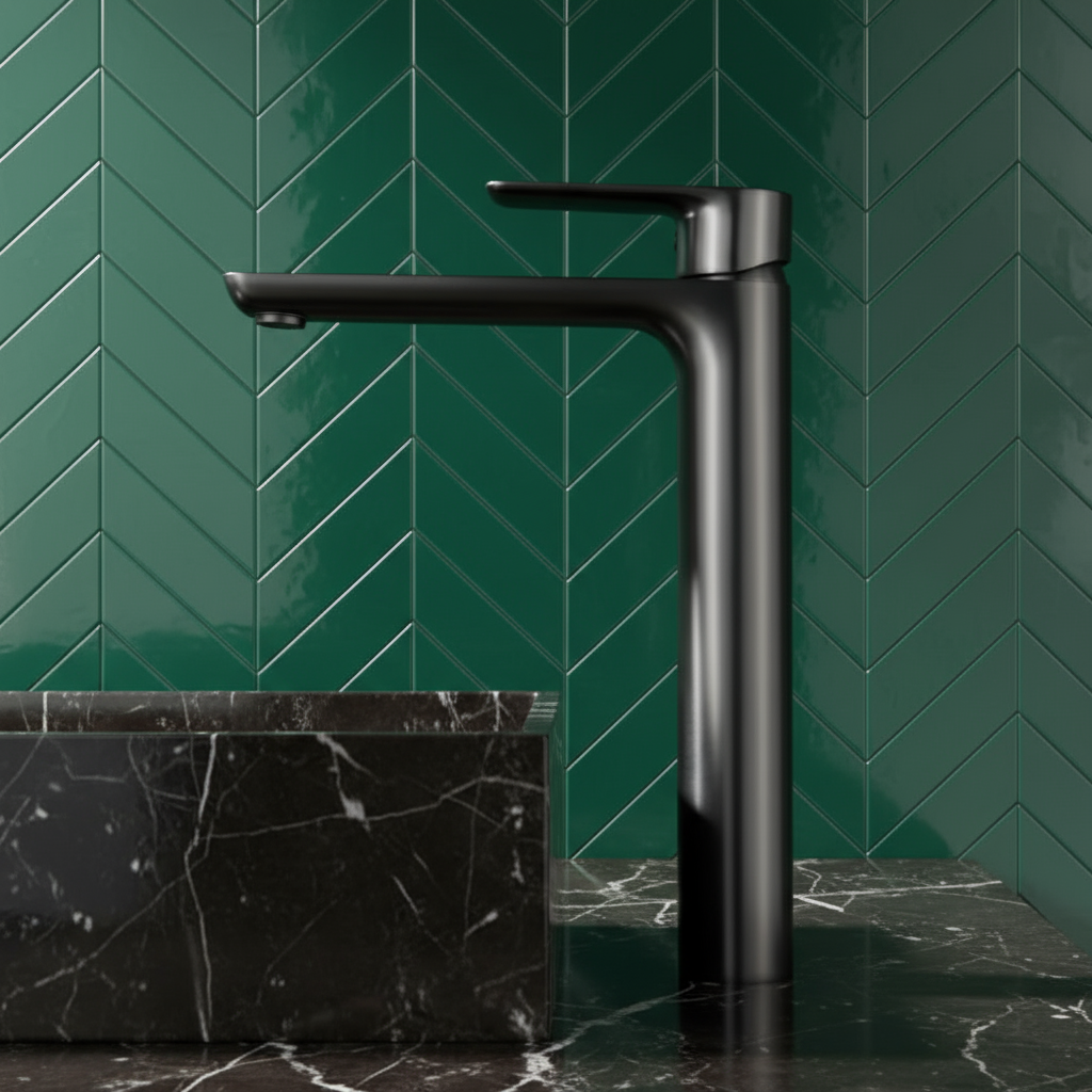 Freestanding Bath Faucet Lisandro – Waterfall Spout – Brushed nickel