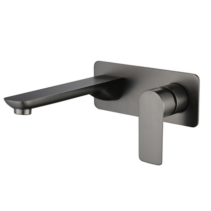 Freestanding Bath Faucet Lisandro – Waterfall Spout – Brushed nickel