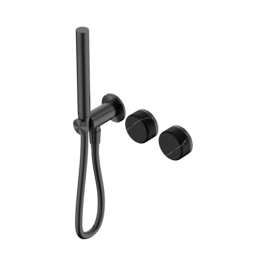 Inbouw douchemengkraan – Sorrento – Marquina Black – Staafhanddouche – Zonder achterplaat – Gun metal grey