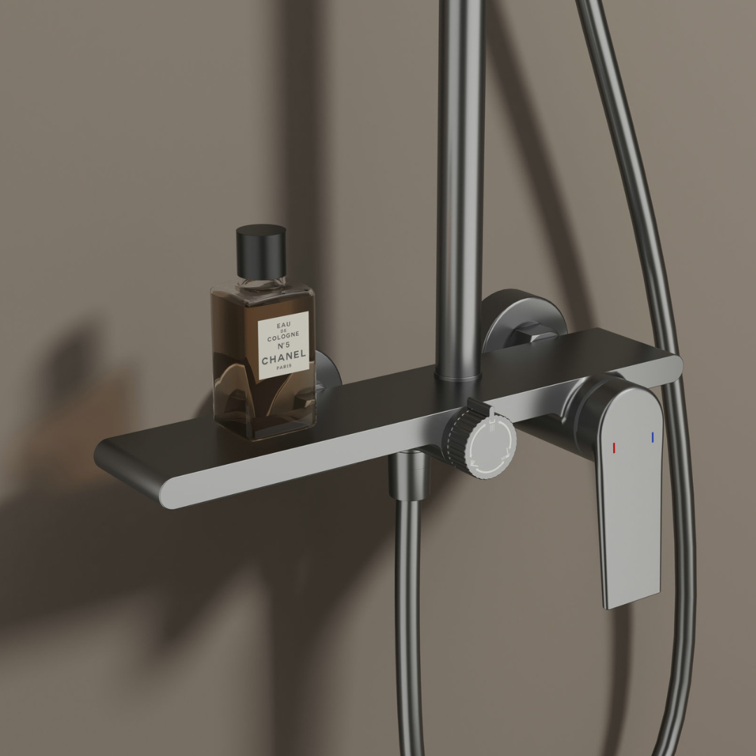 Freestanding Bath Faucet Lisandro – Waterfall Spout – Brushed nickel