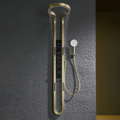 Thermostatic Shower Panel Marcelo – Digital Display - Brushed gold