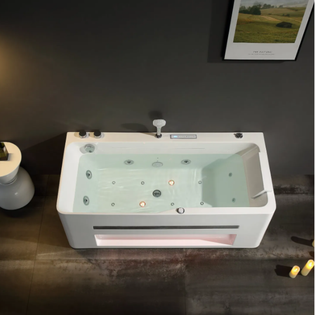 Construction massage bath - Marbella - Gloss white - 180x90x62 cm