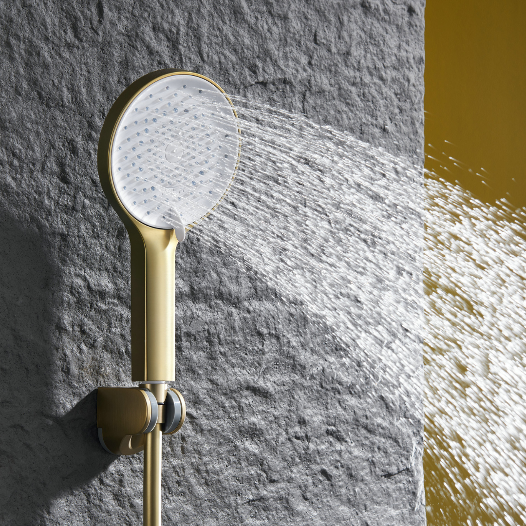 Thermostatic Shower Panel Marcelo – Digital Display - Brushed gold