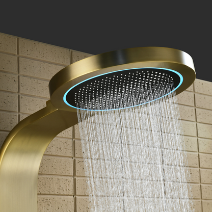 Freestanding Bath Faucet Lisandro – Waterfall Spout – Brushed nickel