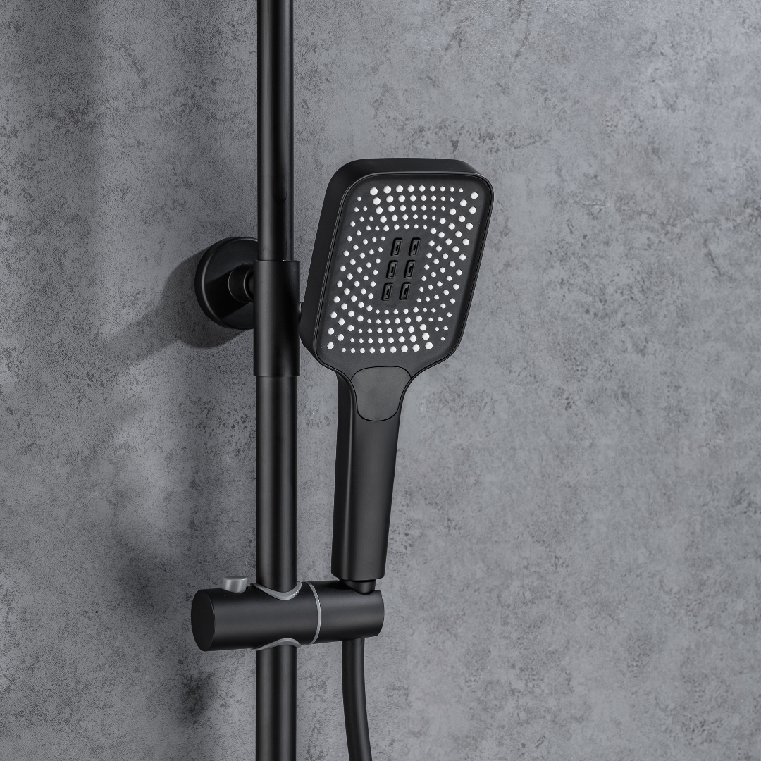Construction Rain Shower Set – Fabiano – Digital Display – Matt black