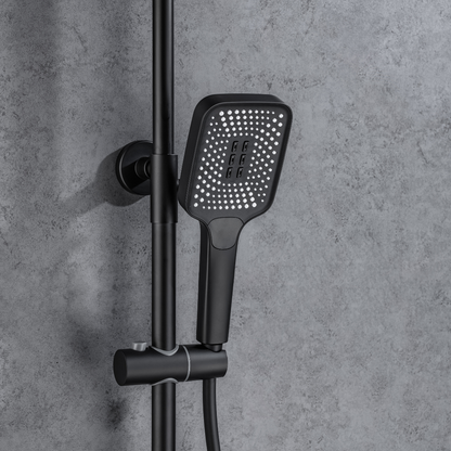 Construction Rain Shower Set – Fabiano – Digital Display – Matt black