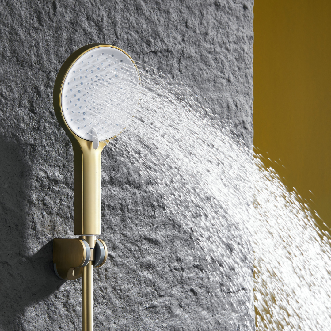 Thermostatic Shower Panel Marcelo – Digital Display - Brushed gold