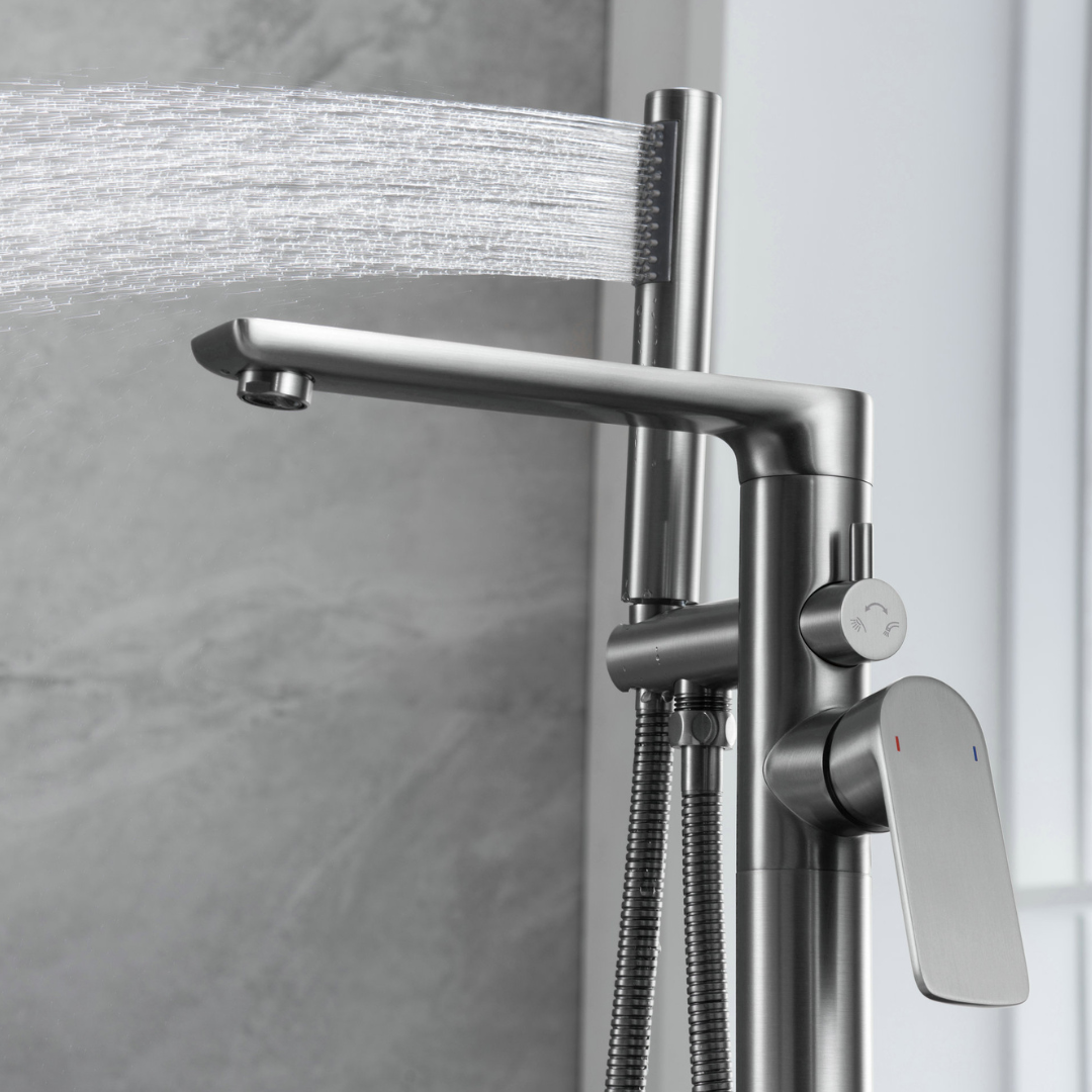 Freestanding bath faucet Emilia - Gunmetal grey