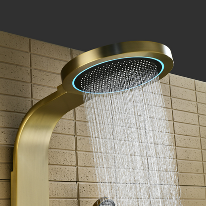 Freestanding Bath Faucet Lisandro – Waterfall Spout – Brushed nickel