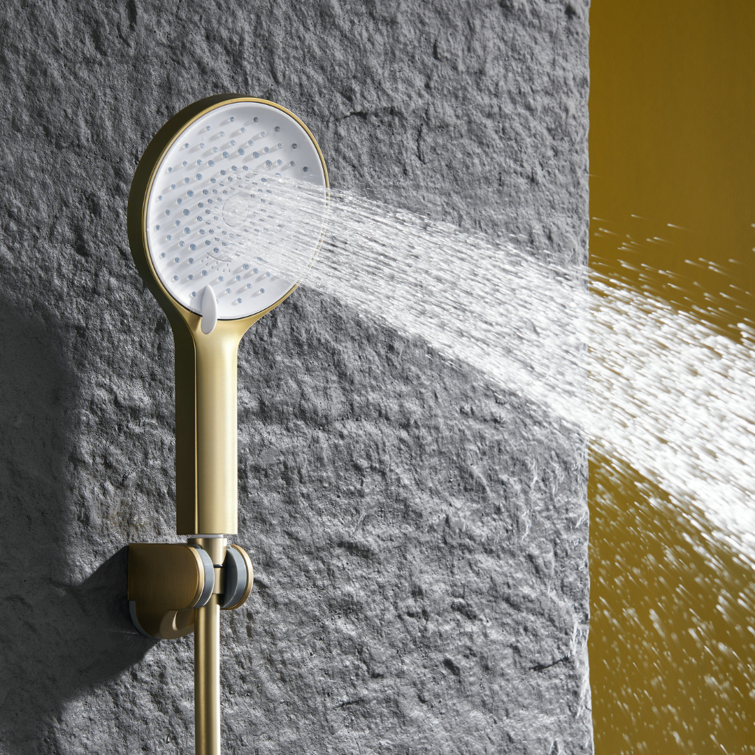 Thermostatic Shower Panel Marcelo – Digital Display - Brushed gold