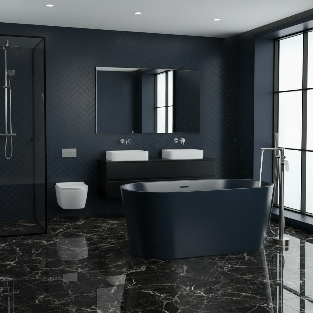 Freestanding bath faucet Emilia - Gunmetal grey