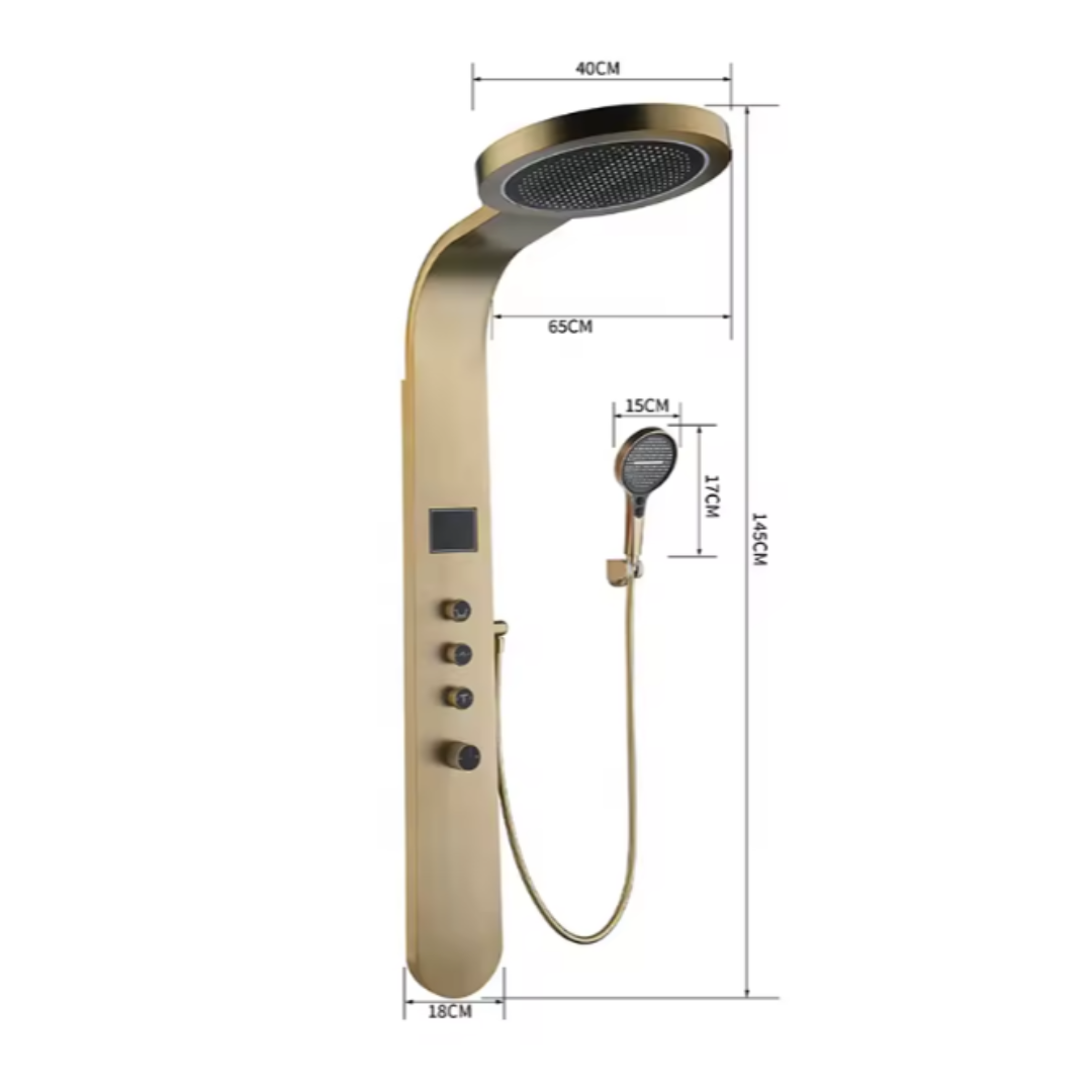 Freestanding Bath Faucet Lisandro – Waterfall Spout – Brushed nickel