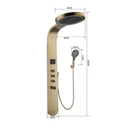 Freestanding Bath Faucet Lisandro – Waterfall Spout – Brushed nickel