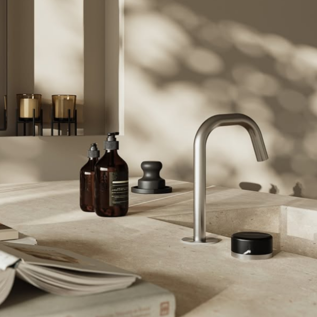 Inbouw mengkraan – Sorrento – Marquina Black – Gun metal grey