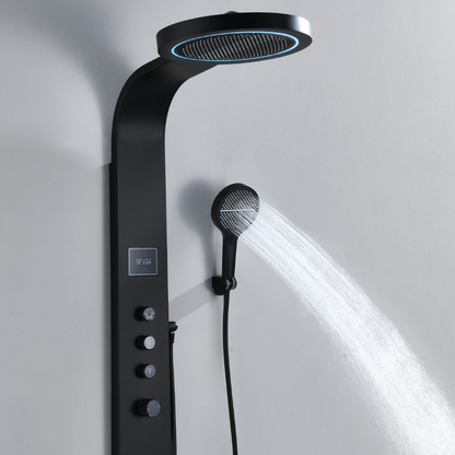 Freestanding Bath Faucet Lisandro – Waterfall Spout – Brushed nickel