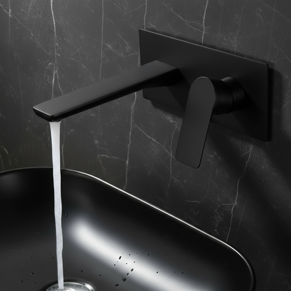 Freestanding Bath Faucet Lisandro – Waterfall Spout – Brushed nickel