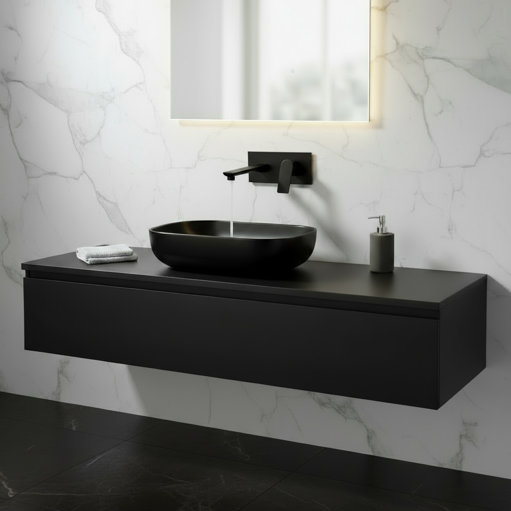 Freestanding Bath Faucet Lisandro – Waterfall Spout – Brushed nickel