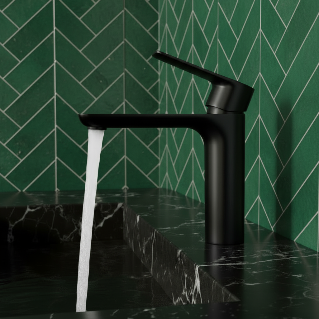 Freestanding Bath Faucet Lisandro – Waterfall Spout – Brushed nickel