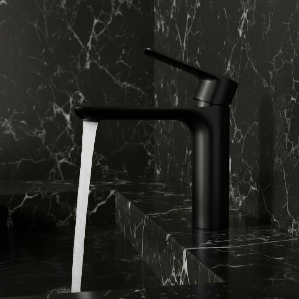 Freestanding Bath Faucet Lisandro – Waterfall Spout – Brushed nickel