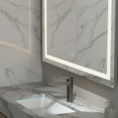 Freestanding Bath Faucet Lisandro – Waterfall Spout – Brushed nickel