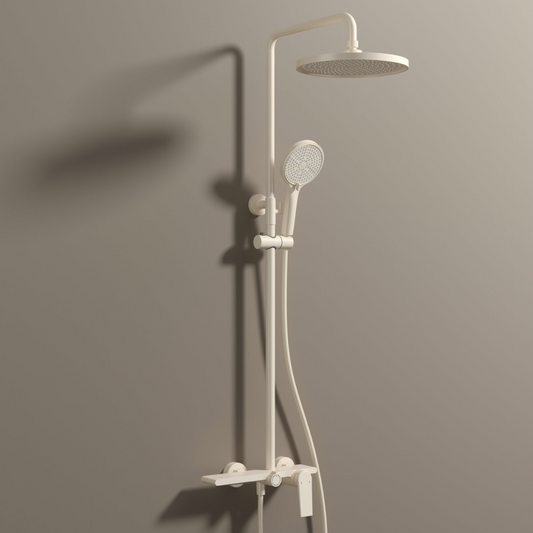Freestanding Bath Faucet Lisandro – Waterfall Spout – Brushed nickel