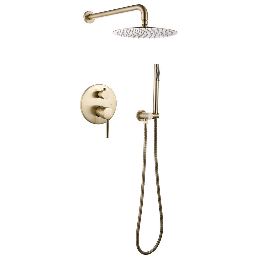 Inbouw Regendoucheset Vincent – Staafhanddouche – Brushed Gold