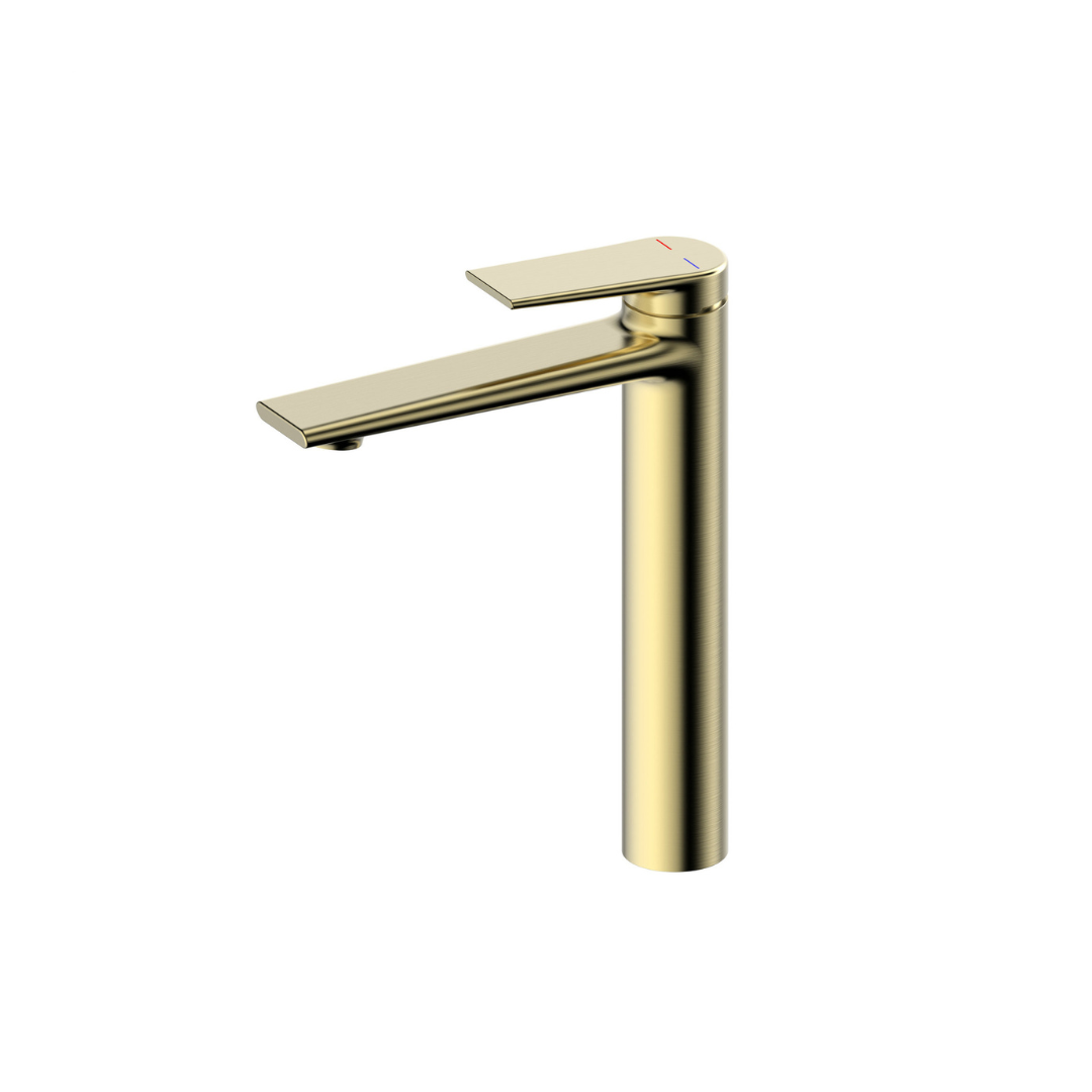 Freestanding Bath Faucet Lisandro – Waterfall Spout – Brushed nickel