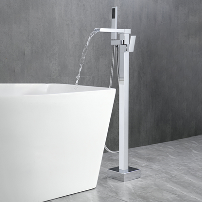 Freestanding Bath Faucet Lisandro – Waterfall Spout – Chrome