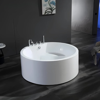 Freestanding Round Massage Bath – Amalfi – Glossy White – 154x154x58 cm