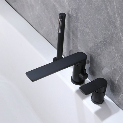 Freestanding Bath Faucet Lisandro – Waterfall Spout – Brushed nickel