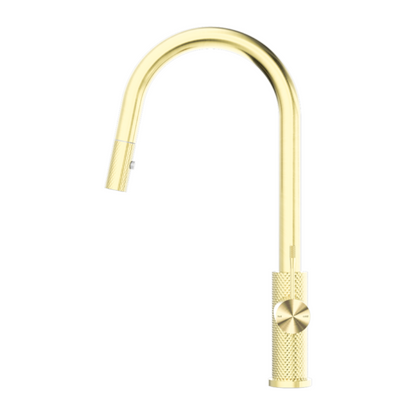 Keukenkraan Valencia – Uittrekbaar met sprayfunctie – Brushed gold