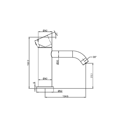 Opbouw wastafelkraan Capri - Greeploos - 1-Gats - Graphite