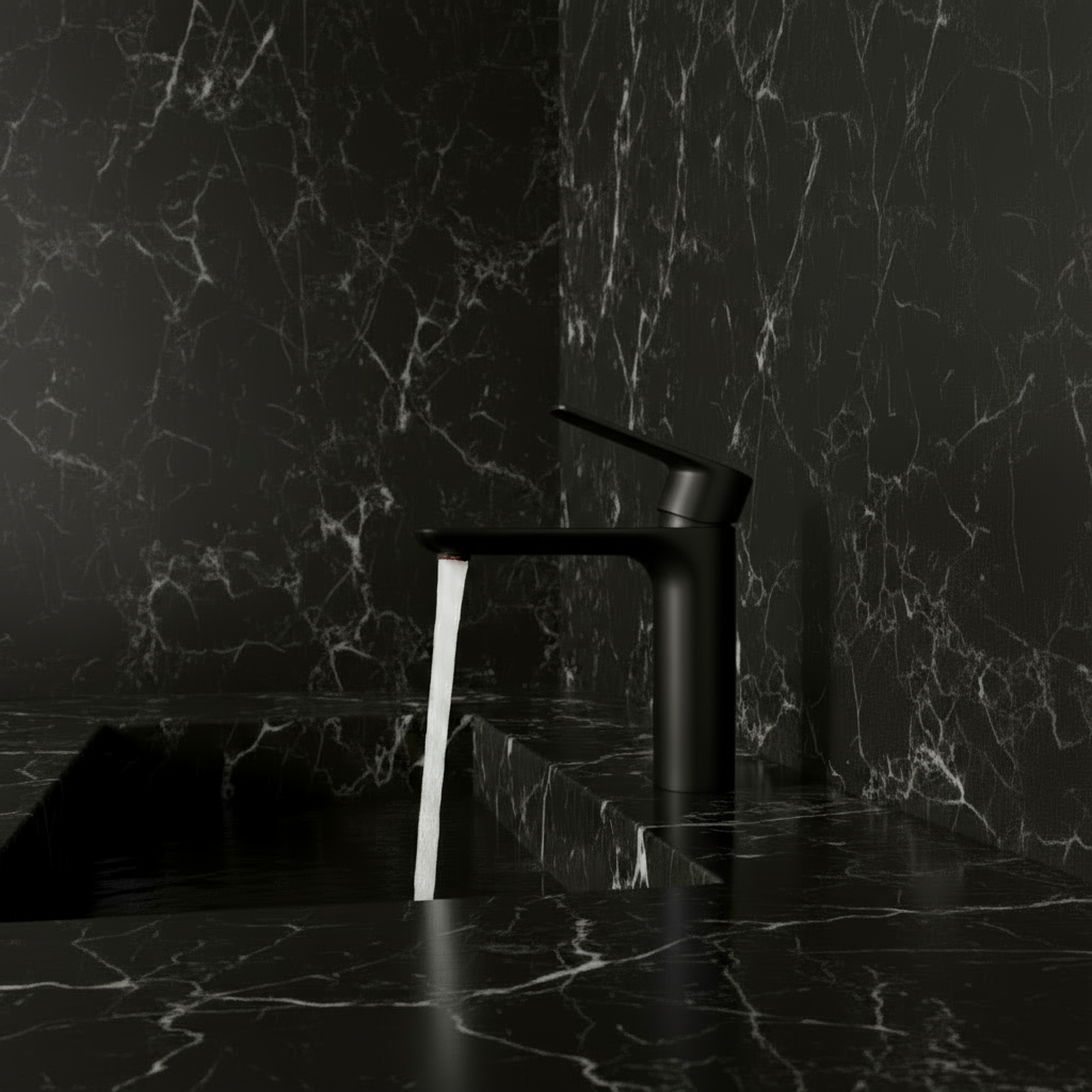 Freestanding Bath Faucet Lisandro – Waterfall Spout – Brushed nickel